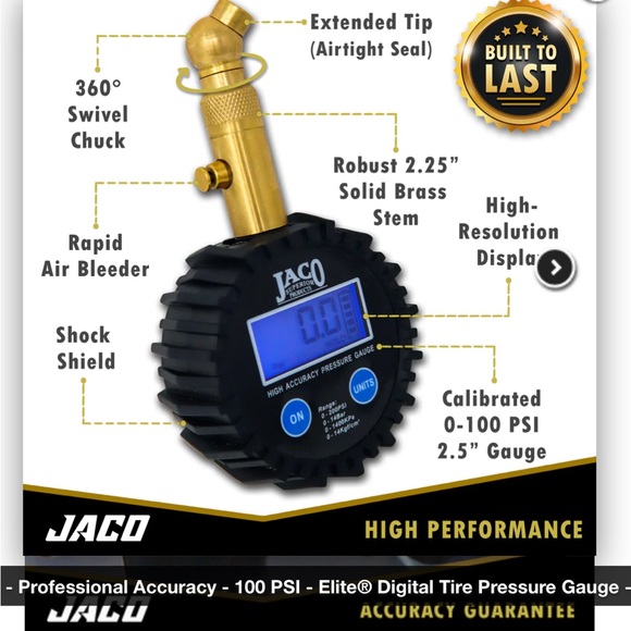 Elite Digital Tire Pressure Gauge - Professional Accuracy - 100 PSI Elite NWT - Picture 6 of 9